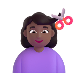 Woman Getting Haircut: Medium-dark Skin Tone Emoji Copy Paste ― 💇🏾‍♀ - microsoft-teams-gifs