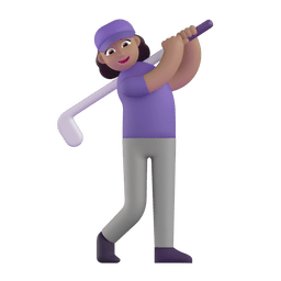 Woman Golfing: Medium Skin Tone Emoji Copy Paste ― 🏌🏽‍♀ - microsoft-teams-gifs