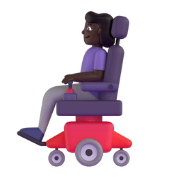 Woman In Motorized Wheelchair: Dark Skin Tone Emoji Copy Paste ― 👩🏿‍🦼 - microsoft-teams-gifs