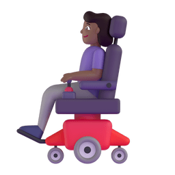 Woman In Motorized Wheelchair: Medium-dark Skin Tone Emoji Copy Paste ― 👩🏾‍🦼 - microsoft-teams-gifs