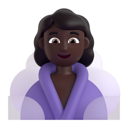 Woman In Steamy Room: Dark Skin Tone Emoji Copy Paste ― 🧖🏿‍♀ - microsoft-teams-gifs