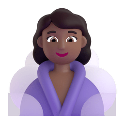 Woman In Steamy Room: Medium-dark Skin Tone Emoji Copy Paste ― 🧖🏾‍♀ - microsoft-teams-gifs