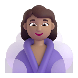 Woman In Steamy Room: Medium Skin Tone Emoji Copy Paste ― 🧖🏽‍♀ - microsoft-teams-gifs