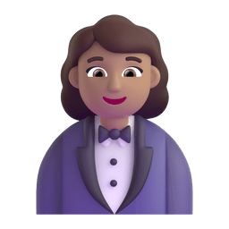Woman In Tuxedo: Medium Skin Tone Emoji Copy Paste ― 🤵🏽‍♀ - microsoft-teams-gifs
