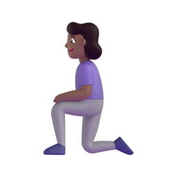 Woman Kneeling: Medium-dark Skin Tone Emoji Copy Paste ― 🧎🏾‍♀ - microsoft-teams-gifs