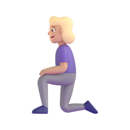 Woman Kneeling: Medium-light Skin Tone Emoji Copy Paste ― 🧎🏼‍♀ - microsoft-teams-gifs