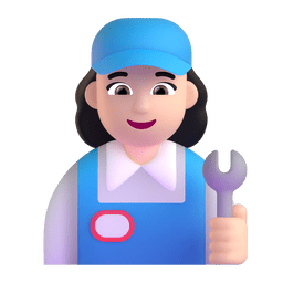 Woman Mechanic: Light Skin Tone Emoji Copy Paste ― 👩🏻‍🔧 - microsoft-teams-gifs