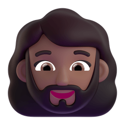 Woman: Medium-dark Skin Tone, Beard Emoji Copy Paste ― 🧔🏾‍♀ - microsoft-teams-gifs
