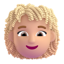 Woman: Medium-light Skin Tone, Curly Hair Emoji Copy Paste ― 👩🏼‍🦱 - microsoft-teams-gifs