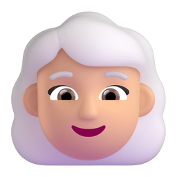 Woman: Medium-light Skin Tone, White Hair Emoji Copy Paste ― 👩🏼‍🦳 - microsoft-teams-gifs