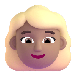 Woman: Medium Skin Tone, Blond Hair Emoji Copy Paste ― 👱🏽‍♀ - microsoft-teams-gifs