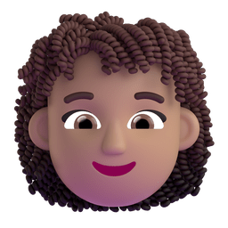 Woman: Medium Skin Tone, Curly Hair Emoji Copy Paste ― 👩🏽‍🦱 - microsoft-teams-gifs