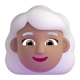 Woman: Medium Skin Tone, White Hair Emoji Copy Paste ― 👩🏽‍🦳 - microsoft-teams-gifs