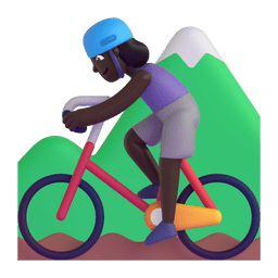 Woman Mountain Biking: Dark Skin Tone Emoji Copy Paste ― 🚵🏿‍♀ - microsoft-teams-gifs