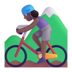 Woman Mountain Biking: Medium-dark Skin Tone Emoji Copy Paste ― 🚵🏾‍♀ - microsoft-teams-gifs
