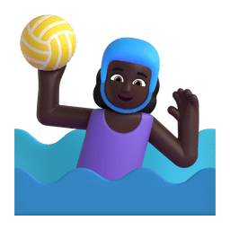 Woman Playing Water Polo: Dark Skin Tone Emoji Copy Paste ― 🤽🏿‍♀ - microsoft-teams-gifs