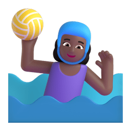 Woman Playing Water Polo: Medium-dark Skin Tone Emoji Copy Paste ― 🤽🏾‍♀ - microsoft-teams-gifs