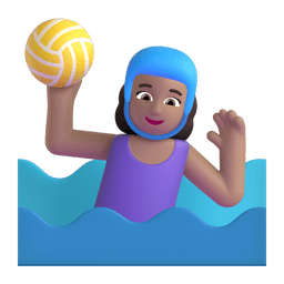Woman Playing Water Polo: Medium Skin Tone Emoji Copy Paste ― 🤽🏽‍♀ - microsoft-teams-gifs