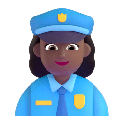 Woman Police Officer: Medium-dark Skin Tone Emoji Copy Paste ― 👮🏾‍♀ - microsoft-teams-gifs