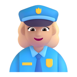 Woman Police Officer: Medium-light Skin Tone Emoji Copy Paste ― 👮🏼‍♀ - microsoft-teams-gifs