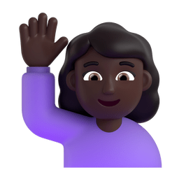 Woman Raising Hand: Dark Skin Tone Emoji Copy Paste ― 🙋🏿‍♀ - microsoft-teams-gifs