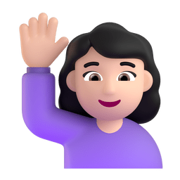 Woman Raising Hand: Light Skin Tone Emoji Copy Paste ― 🙋🏻‍♀ - microsoft-teams-gifs