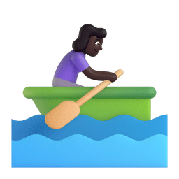 Woman Rowing Boat: Dark Skin Tone Emoji Copy Paste ― 🚣🏿‍♀ - microsoft-teams-gifs