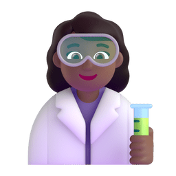 Woman Scientist: Medium-dark Skin Tone Emoji Copy Paste ― 👩🏾‍🔬 - microsoft-teams-gifs