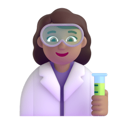 Woman Scientist: Medium Skin Tone Emoji Copy Paste ― 👩🏽‍🔬 - microsoft-teams-gifs