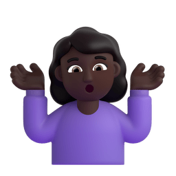 Woman Shrugging: Dark Skin Tone Emoji Copy Paste ― 🤷🏿‍♀ - microsoft-teams-gifs