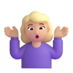 Woman Shrugging: Medium-light Skin Tone Emoji Copy Paste ― 🤷🏼‍♀ - microsoft-teams-gifs