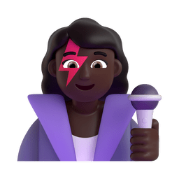 Woman Singer: Dark Skin Tone Emoji Copy Paste ― 👩🏿‍🎤 - microsoft-teams-gifs