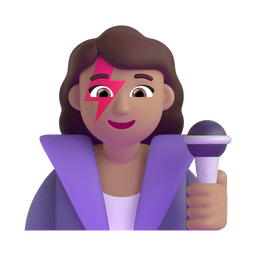 Woman Singer: Medium Skin Tone Emoji Copy Paste ― 👩🏽‍🎤 - microsoft-teams-gifs