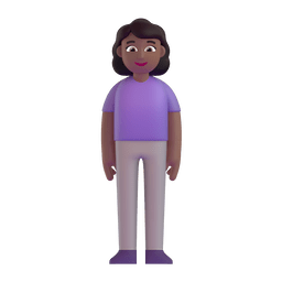 Woman Standing: Medium-dark Skin Tone Emoji Copy Paste ― 🧍🏾‍♀ - microsoft-teams-gifs