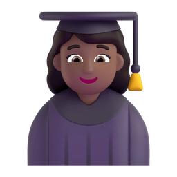 Woman Student: Medium-dark Skin Tone Emoji Copy Paste ― 👩🏾‍🎓 - microsoft-teams-gifs