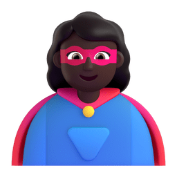 Woman Superhero: Dark Skin Tone Emoji Copy Paste ― 🦸🏿‍♀ - microsoft-teams-gifs