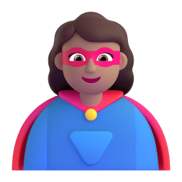 Woman Superhero: Medium Skin Tone Emoji Copy Paste ― 🦸🏽‍♀ - microsoft-teams-gifs