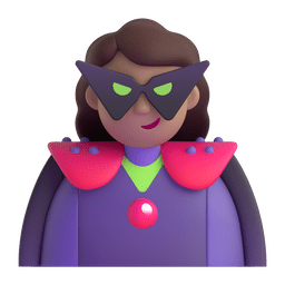 Woman Supervillain: Medium Skin Tone Emoji Copy Paste ― 🦹🏽‍♀ - microsoft-teams-gifs