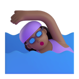 Woman Swimming: Medium-dark Skin Tone Emoji Copy Paste ― 🏊🏾‍♀ - microsoft-teams-gifs