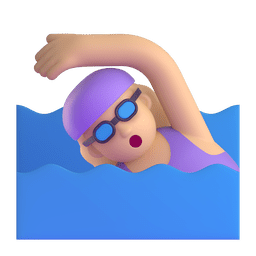 Woman Swimming: Medium-light Skin Tone Emoji Copy Paste ― 🏊🏼‍♀ - microsoft-teams-gifs