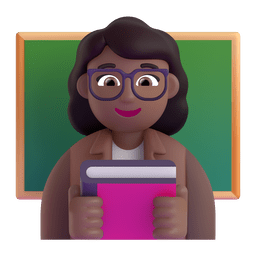 Woman Teacher: Medium-dark Skin Tone Emoji Copy Paste ― 👩🏾‍🏫 - microsoft-teams-gifs