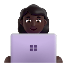 Woman Technologist: Dark Skin Tone Emoji Copy Paste ― 👩🏿‍💻 - microsoft-teams-gifs