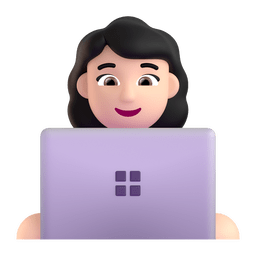 Woman Technologist: Light Skin Tone Emoji Copy Paste ― 👩🏻‍💻 - microsoft-teams-gifs