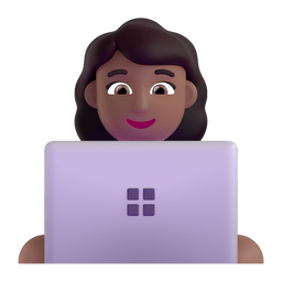 Woman Technologist: Medium-dark Skin Tone Emoji Copy Paste ― 👩🏾‍💻 - microsoft-teams-gifs