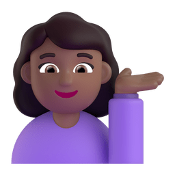 Woman Tipping Hand: Medium-dark Skin Tone Emoji Copy Paste ― 💁🏾‍♀ - microsoft-teams-gifs