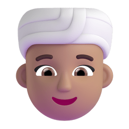 Woman Wearing Turban: Medium Skin Tone Emoji Copy Paste ― 👳🏽‍♀ - microsoft-teams-gifs