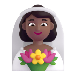 Woman With Veil: Medium-dark Skin Tone Emoji Copy Paste ― 👰🏾‍♀ - microsoft-teams-gifs