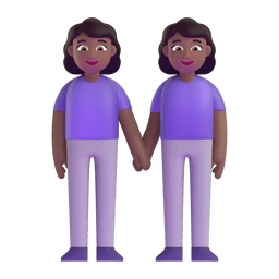 Women Holding Hands: Medium-dark Skin Tone Emoji Copy Paste ― 👭🏾 - microsoft-teams-gifs