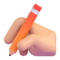 Writing Hand: Medium-light Skin Tone Emoji Copy Paste ― ✍🏼 - microsoft-teams-gifs