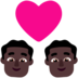 Couple With Heart: Man, Man, Dark Skin Tone Emoji Copy Paste ― 👨🏿‍❤️‍👨🏿 - microsoft